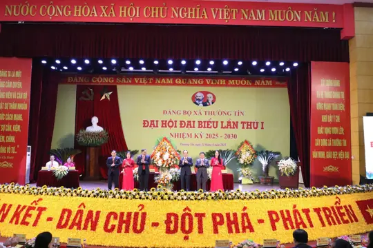 Chủ tịch HĐND thành phố Nguyễn Ngọc Tuấn dự chỉ đạo tại Đại hội Đảng bộ xã Thường Tín 