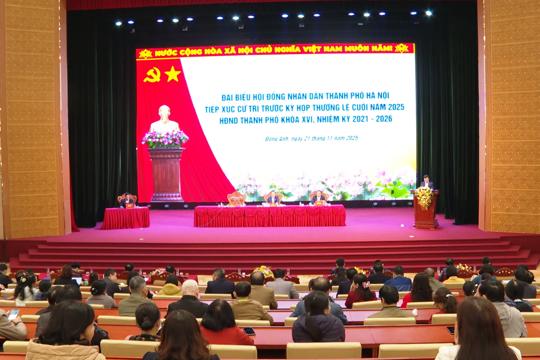 Phó Chủ tịch Thường trực HĐND Thành phố Trần Thế Cương tiếp xúc cử tri 5 xã Đông Anh, Thư Lâm, Phúc Thịnh, Vĩnh Thanh, Thiên Lộc