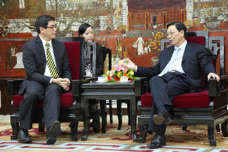 Chủ tịch UBND TP Nuyễn Thế Thảo tiếp Đại sứ cộng hòa Singapore Ng Teck Haen