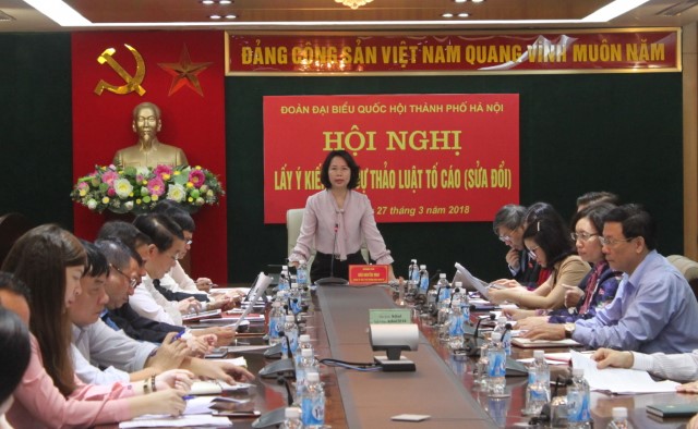 Đoàn đại biểu Quốc hội Hà Nội lấy ý kiến vào Dự thảo Luật Tố cáo