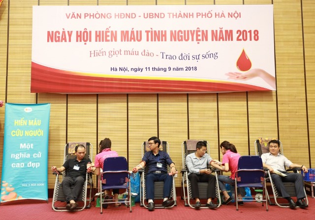Công đoàn Văn phòng HĐND Thành phố tổ chức Ngày hội hiến máu năm 2018