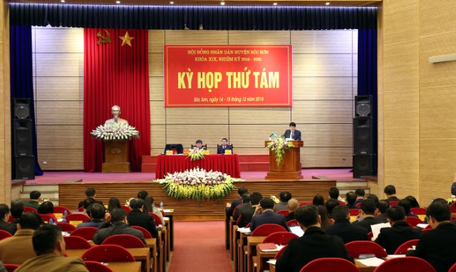 HĐND huyện Sóc Sơn tổ chức thành công kỳ họp thứ 8 HĐND huyện khóa XIX nhiệm kỳ 2016 - 2021