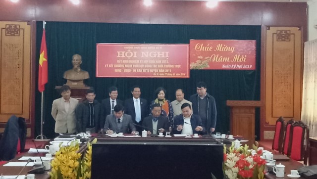 Ký kết chương trình công tác giữa Thường trực HĐND - UBND - UB MTTQ huyện Ba Vì năm 2019 