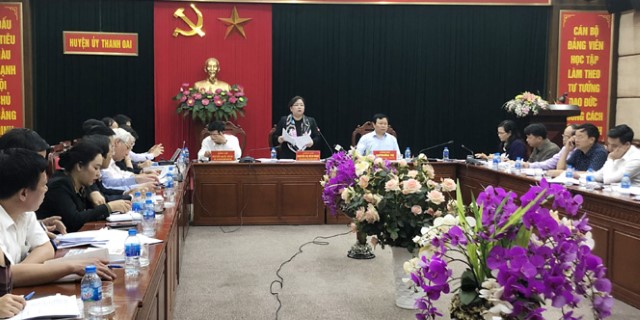 Phó Bí thư Thành ủy, Chủ tịch HĐND TP Hà Nội Nguyễn Thị Bích Ngọc kiểm tra công tác tổ chức thực hiện 3 nghị quyết quan trọng tại huyện Thanh Oai