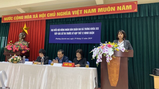 Hội nghị tiếp xúc cử tri của đại biểu HĐND quận Hai Bà Trưng trước kỳ họp thứ 12 