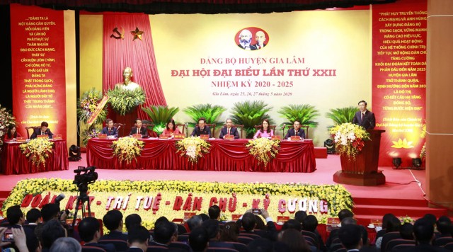 Khai mạc Đại hội đại biểu Đảng bộ huyện Gia Lâm lần thứ XXII, nhiệm kỳ 2020-2025