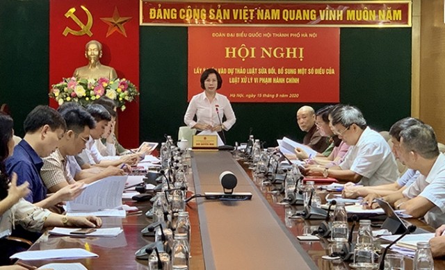 Hội nghị lấy ý kiến đóng góp ý vào dự án Luật sửa đổi, bổ sung một số điều  Luật Xử lý vi phạm hành chính 