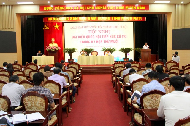 Đoàn đại biểu Quốc hội TP Hà Nội tiếp xúc cử tri đơn vị bầu cử số 5 tại các huyện Đan Phượng, Hoài Đức và các quận Nam Từ Liêm, Bắc Từ Liêm.