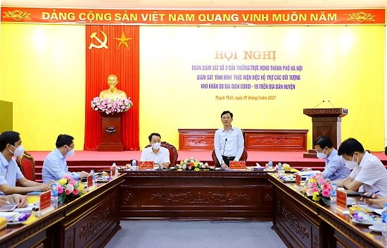 Giám sát tình hình thực hiện chính sách hỗ trợ trong công tác phòng, chống dịch Covid-19 tại quận Bắc Từ Liêm và huyện Thạch Thất