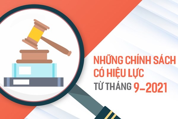 Một số quy định mới bắt đầu có hiệu lực thi hành từ đầu tháng 9/2021
