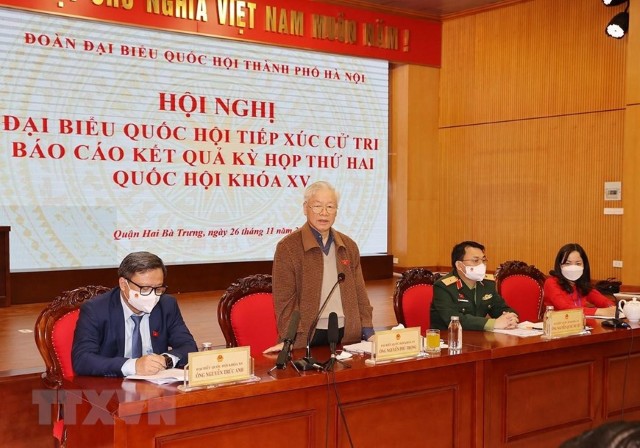 Tổng Bí thư Nguyễn Phú Trọng tiếp xúc cử tri đơn vị bầu cử số 1