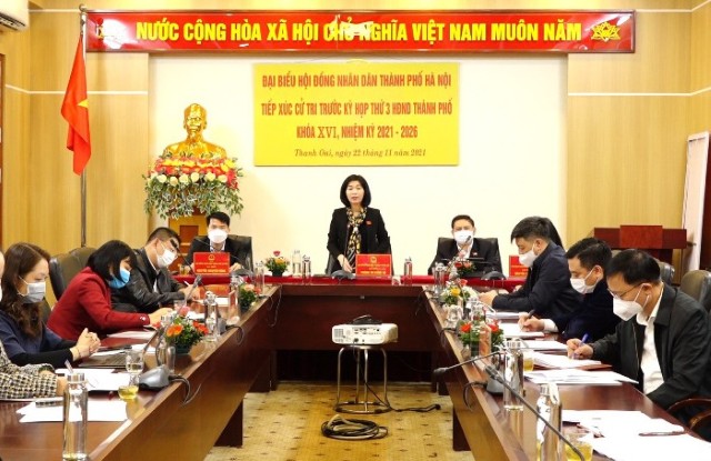 Phó Chủ tịch HĐND Thành phố Phùng Thị Hồng Hà tiếp xúc cử tri huyện Thanh Oai