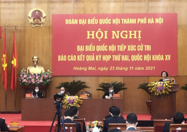 Đại biểu Quốc hội thành phố Hà Nội tiếp xúc cử tri quận Hoàng Mai và huyện Gia Lâm sau kỳ họp thứ 2, Quốc hội khóa XV