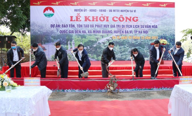 Chủ tịch HĐND TP dự khởi công dự án bảo tồn, tôn tạo Di tích cấp Quốc gia đền Hạ - huyện Ba Vì