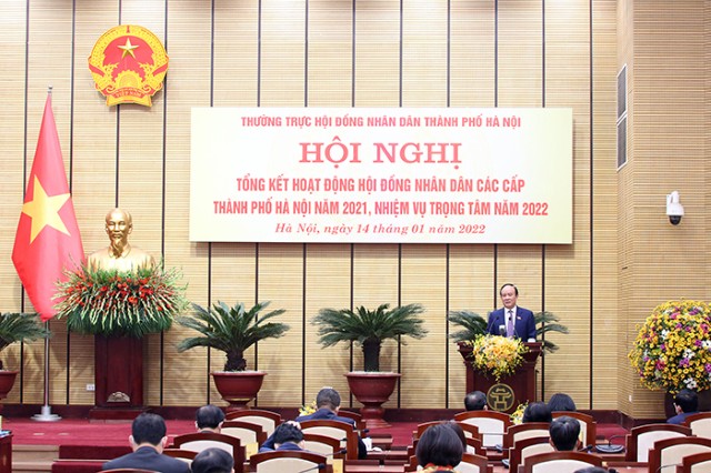 Hội nghị tổng kết hoạt động HĐND các cấp thành phố Hà Nội năm 2021 và triển khai nhiệm vụ, phát động phong trào thi đua năm 2022