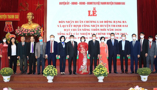 Huyện Thanh Oai tổ chức Lễ đón nhận Huân chương Lao động hạng Ba và danh hiệu đạt chuẩn nông thôn mới 