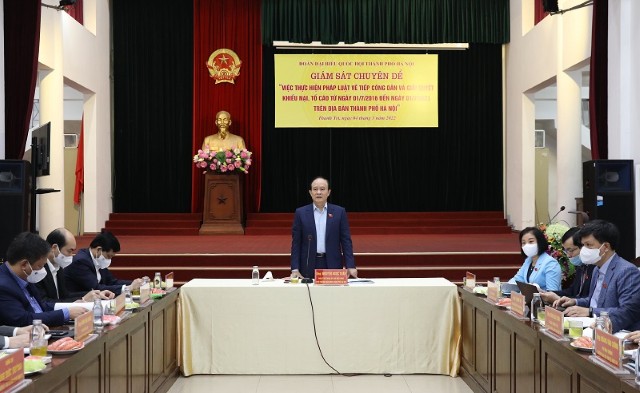 Đoàn ĐBQH TP Hà Nội giám sát tại huyện Thanh Trì về tiếp công dân và giải quyết khiếu nại, tố cáo 