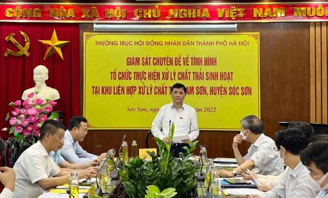 Thường trực HĐND TP Hà Nội làm việc với UBND huyện Sóc Sơn về tình hình tổ chức thực hiện xử lý chất thải rắn sinh hoạt 
