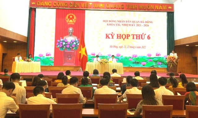 Hội đồng nhân dân quận Hà Đông khóa XXI khai mạc kỳ họp thứ 6