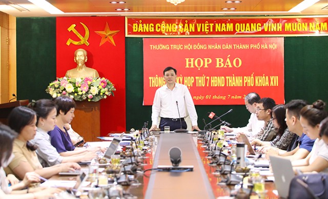 Họp báo thông tin kỳ họp thứ 7 HĐND thành phố Hà Nội khóa XVI