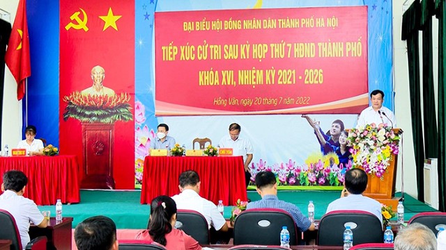 Đại biểu HĐND thành phố Hà Nội tiếp xúc cử tri huyện Thường Tín sau kỳ họp thứ 7 HĐND Thành phố khóa XVI