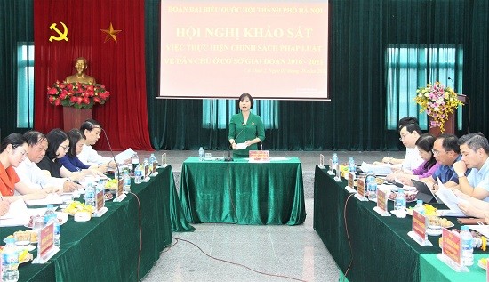 Đoàn ĐBQH thành phố Hà Nội khảo sát việc thực hiện dân chủ ở cơ sở tại phường Cổ Nhuế 2, quận Bắc Từ Liêm