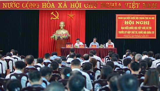 Đại biểu Quốc hội thành phố Hà Nội tiếp xúc cử tri huyện Thanh Oai và quận Hà Đông