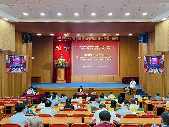 Phiên giải trình về công tác quản lý trật tự đô thị trên địa bàn quận Thanh Xuân