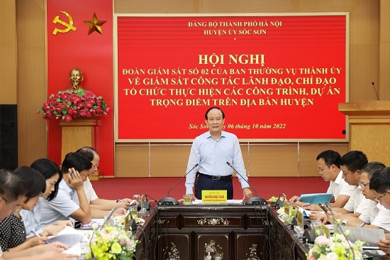 Giám sát việc lãnh đạo, chỉ đạo và tổ chức thực hiện các công trình, dự án trọng điểm trên địa bàn huyện Sóc Sơn
