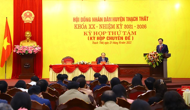 Hội đồng nhân dân huyện Thạch Thất tổ chức kỳ họp thứ Tám