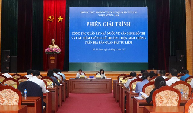 Thường trực HĐND quận Bắc Từ Liêm tổ chức phiên giải trình về công tác đô thị  
