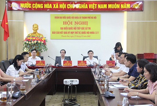 Đại biểu Quốc hội thành phố Hà Nội tiếp xúc cử tri các quận huyện: Hà Đông, Thanh Oai, Thanh Trì