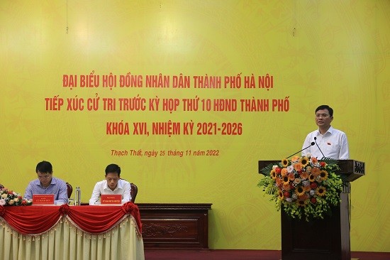 Phó Chủ tịch HĐND thành phố Phạm Quí Tiên tiếp xúc cử tri huyện Thạch Thất