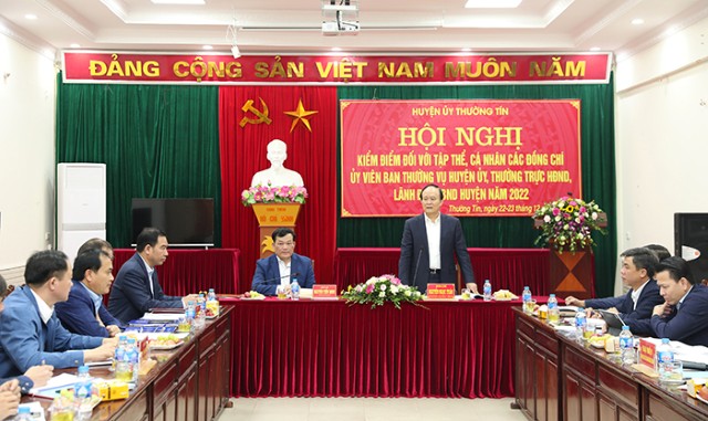 Huyện ủy Thường Tín kiểm điểm công tác lãnh đạo, chỉ đạo năm 2022