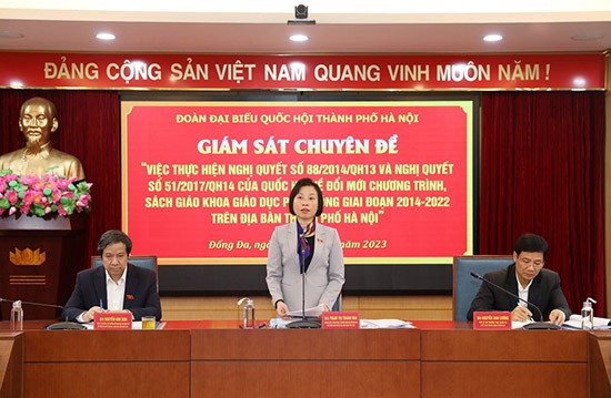 Đoàn đại biểu Quốc hội Thành phố giám sát tại quận Đống Đa về đổi mới chương trình, sách giáo khoa giáo dục phổ thông 