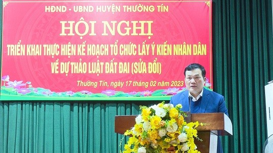 Thường Tín: Triển khai kế hoạch lấy ý kiến nhân dân về dự thảo Luật Đất đai (sửa đổi)