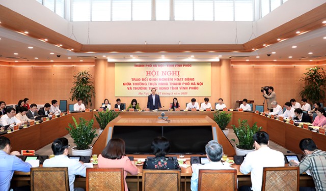 Thường trực HĐND thành phố Hà Nội và Thường trực HĐND tỉnh Vĩnh Phúc trao đổi kinh nghiệm trong hoạt động cơ quan dân cử