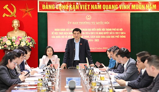 Giám sát việc thực hiện Nghị quyết của Quốc hội về đổi mới chương trình, sách giáo khoa giáo dục phổ thông