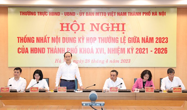 Thống nhất nội dung kỳ họp thường lệ giữa năm 2023 của HĐND thành phố Hà Nội
