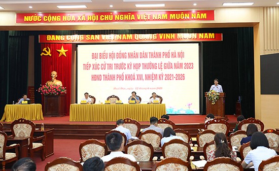 Đại biểu HĐND Thành phố tiếp xúc cử tri huyện Hoài Đức trước kỳ họp thường lệ giữa năm 2023