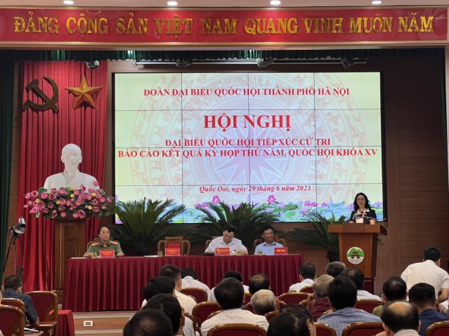 Đại biểu Quốc hội thành phố Hà Nội tiếp xúc cử tri huyện Quốc Oai, Chương Mỹ, Thạch Thất