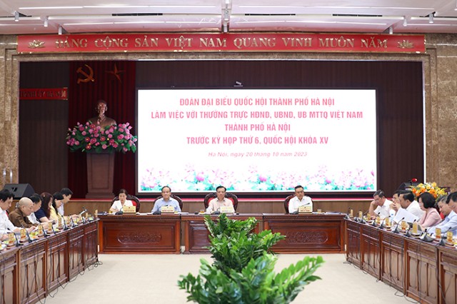 Đoàn đại biểu Quốc hội thành phố Hà Nội làm việc với các cơ quan trước kỳ họp thứ 6, Quốc hội khóa XV