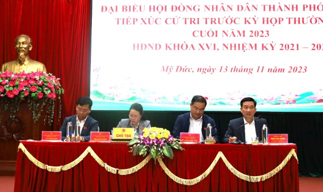 Đại biểu HĐND thành phố Hà Nội tiếp xúc cử tri huyện Mỹ Đức