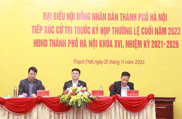 Phó Chủ tịch HĐND Thành phố Phạm Quí Tiên tiếp xúc cử tri huyện Thạch Thất 