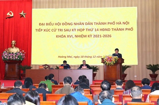 Đại biểu HĐND Thành phố tiếp xúc cử tri quận Hoàng Mai sau kỳ họp thứ 14, HĐND Thành phố