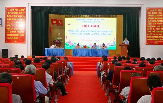 Sơn Tây: Tiếp xúc cử tri chuyên đề về công tác GPMB Dự án đầu tư cải tạo, nâng cấp Tỉnh lộ 413, 414 