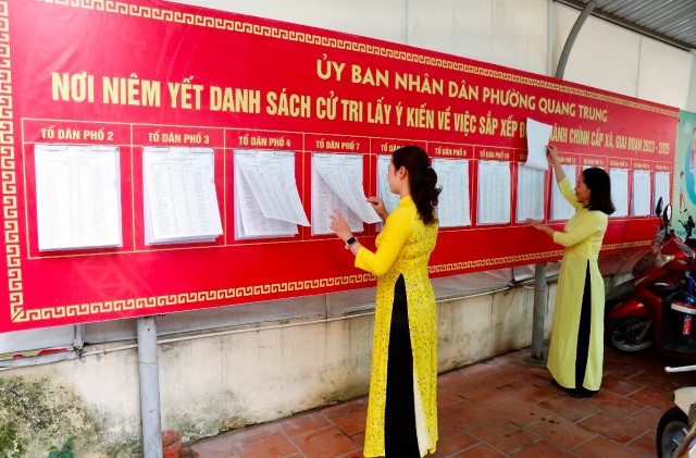 Quận Hà Đông hoàn thành lấy ý kiến cử tri về sắp xếp đơn vị hành chính cấp xã giai đoạn 2023 - 2025