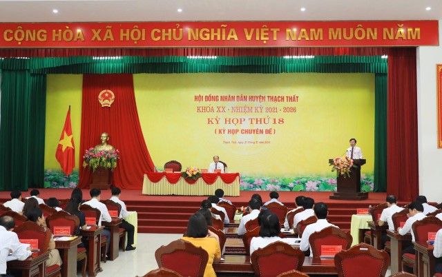 Kỳ họp thứ 18 HĐND huyện Thạch Thất thông qua 04 nghị quyết quan trọng 
