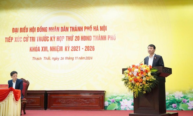 Phó Chủ tịch HĐND Thành phố Phạm Quí Tiên tiếp xúc cử tri huyện Thạch Thất