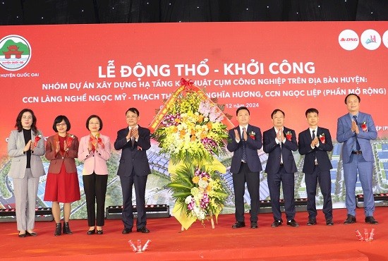 Quốc Oai: Khởi công 3 cụm công nghiệp có quy mô gần 430.000m2